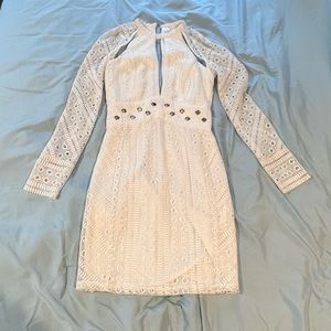 White midi dress